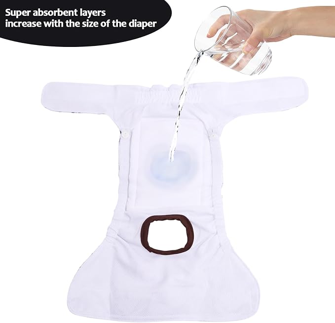 CuteBone Dog Diapers Female 3 Pack Reusable Doggy Diapers with One Suspender for Small Medium Large Dog Period BDD03L