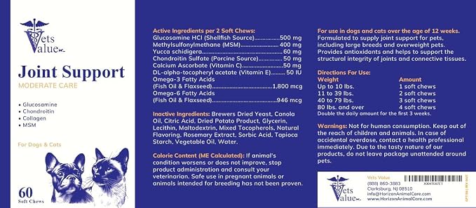 Joint Support for Dog with Glucosamine, Chondroitin & MSM - Daily Supplement That Helps Support Healthy Joints and Mobility - 120 Count