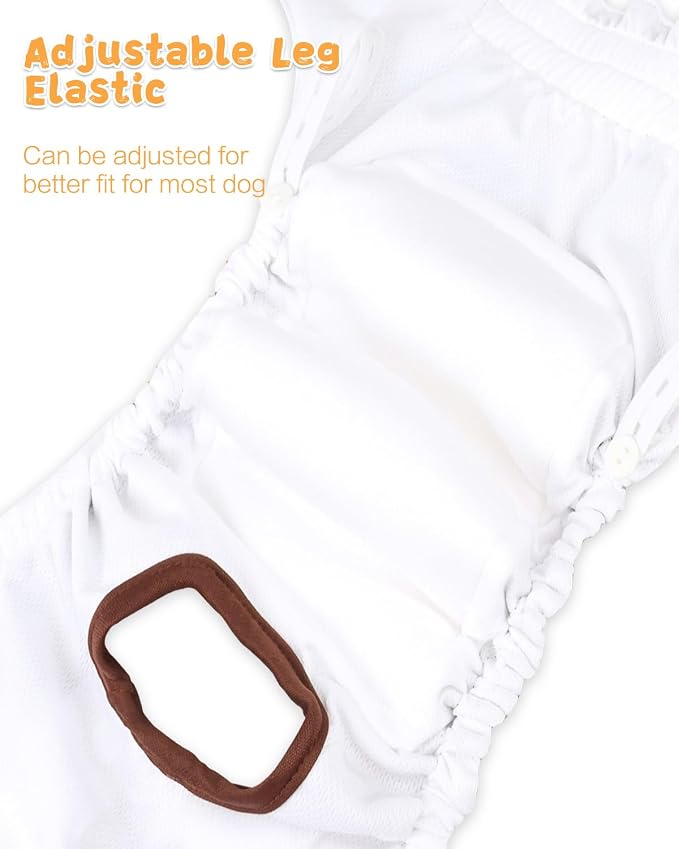 CuteBone Washable Female Dog Diapers 4 Pack Reusable Doggie Heat Diapers for Period FMG11XL