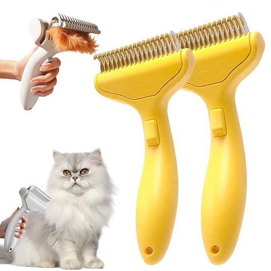 Pet Grooming Brush, 2026 Upgrade Undercoat Rake, Dematting Comb for Dogs and Cats, Removes Tangles Knots and Loose Fur Designed for Thick Coats Long Hair Daily Pet Grooming Use