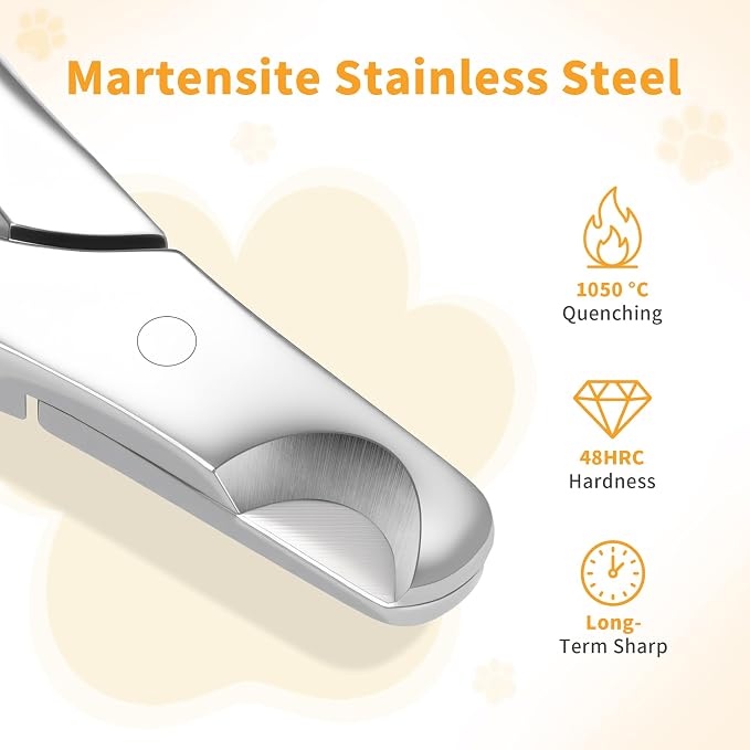 Dog Nail Clippers - All Steel Material, Dog Nnail Trimmers with Built-in Spring, Cat Nail Clipper for All Dogs Cats, Professional Pet Nail Clippers with Free Nail File