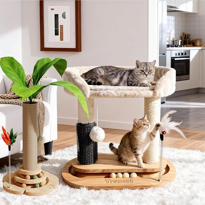 Small Cat Tree Tower Cat Scratching Post for Indoor Kittens