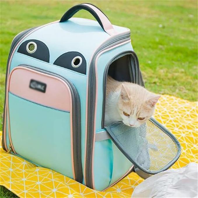 OLOTU Pet Backpack Large Capacity Cat Carrier, Expandable Foldable Cat Backpack, Breathable Pet Backpack Carrier for Cats Dogs and Small Animals Spacious