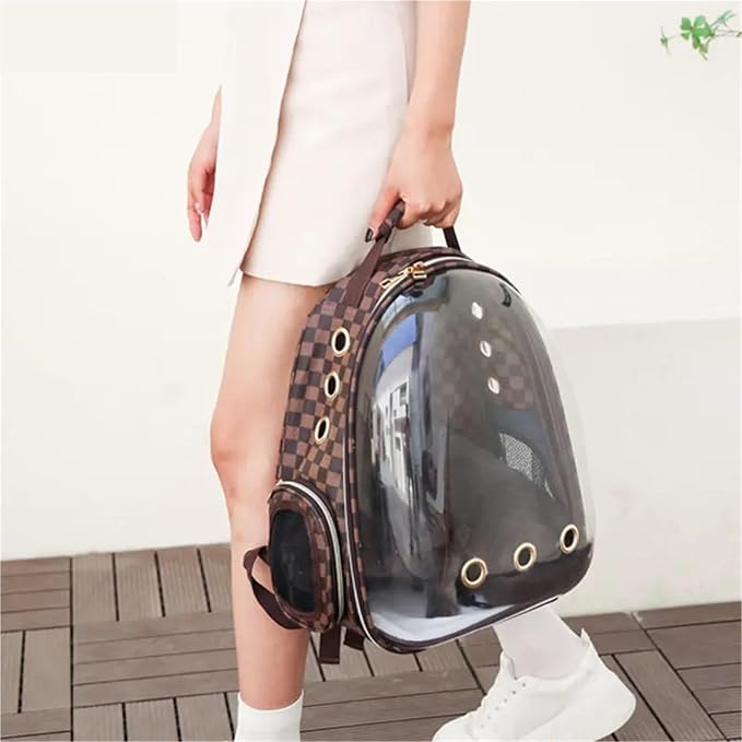 Foldable Quality Pet Carrier Backpack — Portable Nylon Cat & Small Dog Travel Bag with Zipper, Sling Included(Beige)