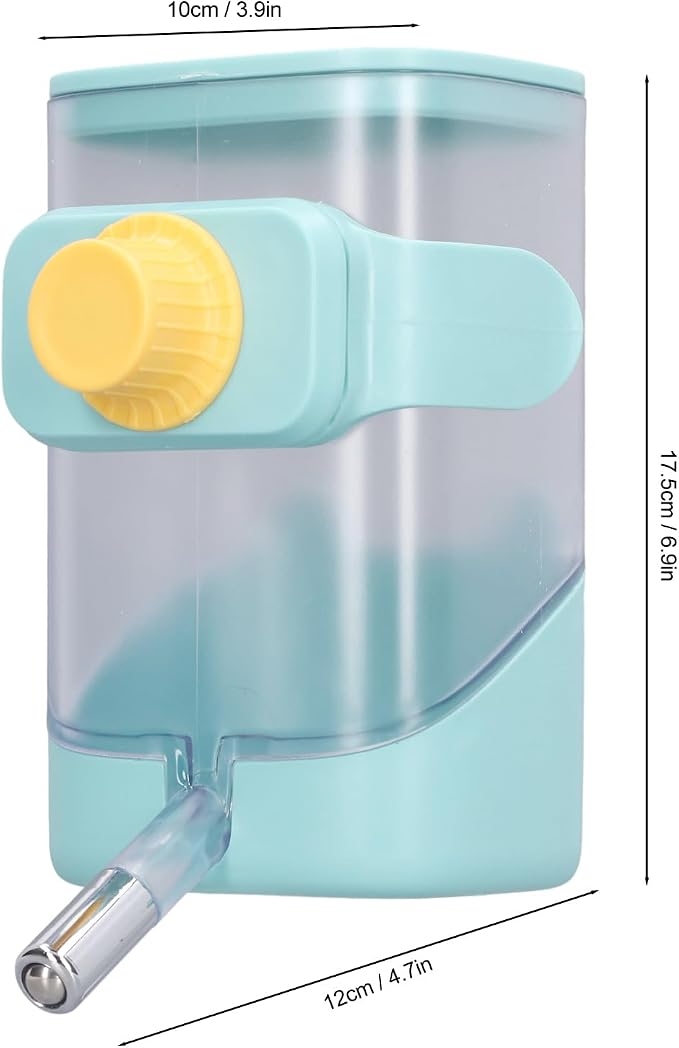 23.67oz Pet Water Feeder Bottle,Stainless Steel Cage Hanging Water Dispenser for Dogs,Cats,Hamsters,Rabbits (Green)