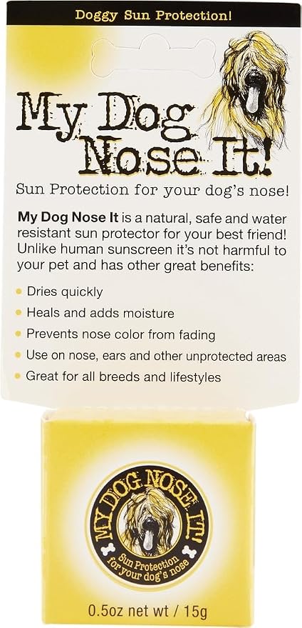 Moisturizing Sun Protection Balm for Dogs Noses - Protect Your Dog from Harmful UVA/UVB Rays .5 Ounce