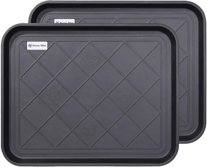 Multi-Purpose Boot Tray Mat,Boot Tray for Entryway, Pet Bowl Tray,Dog Bowl Mat,Waterproof Trays for Indoor and Outdoor Floor Protection,20“x 15"/2 Pack