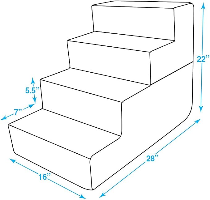 Foldable Pet Steps/Stairs with CertiPUR-US Certified Foam by Best Pet Supplies - Brown Lattice, 4-Steps (H: 22") (ST245T-L)