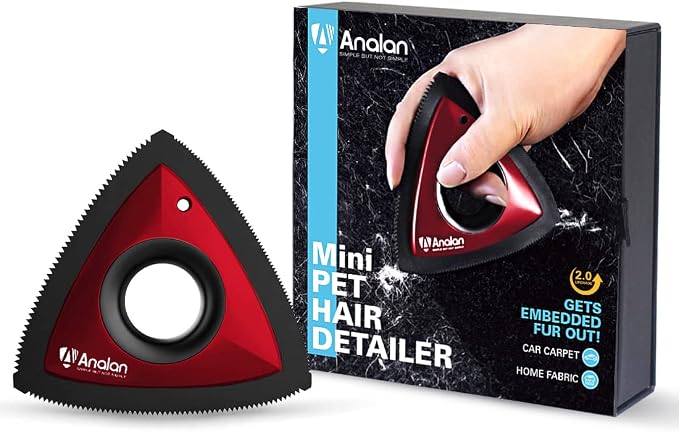 Analan Mini Pet Hair Remover for Car Detailing, Auto Interior, Furniture, Couch, and Carpet，Green+Red