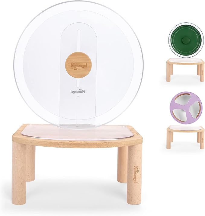 Niteangel 8.2-Inch Super-Silent Hamster Exercise Wheels with Platform: - Quiet Spinner Hamster Running Wheels with Adjustable Stand for Hamsters Gerbils Mice Or Other Small Animals