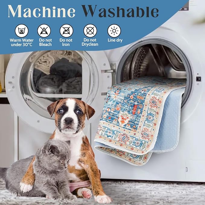 Washable Pee Pads for Dogs 2 Pack Reusable Puppy Training Pads 48"x32" Super Absorbent Waterproof Dog Training Pads, Non-Slip Potty Pads Whelping Pads Litter Mat Pet Supplies - Blue/Mix