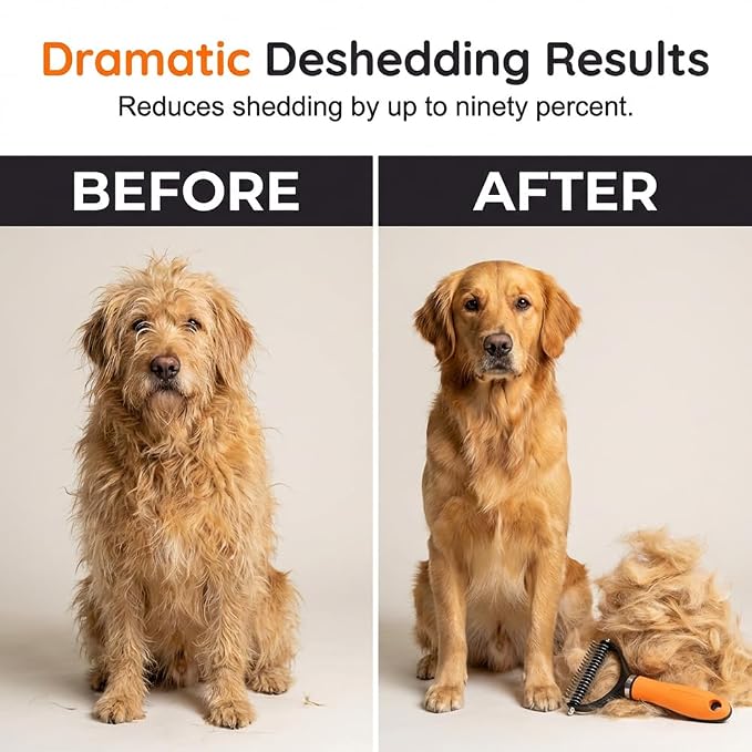 Double Sided Dematting Comb, 2026Undercoat Rake Deshedding Grooming Tool, Pet Hair Detangler Brush for Removing Tangles Knots and Loose Fur, Grooming Comb for Long Thick Coats (1, Green)