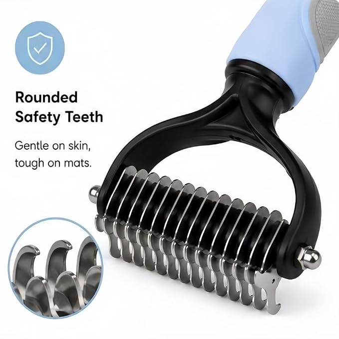 Dog Brushes Double Sided Pet Grooming Brush, 2026 New Hurtless Shedding Dematting Undercoat Rake for Dogs and Cats, Upgrade Matt Remover Detangler for Long Thick Haired Pets (2)