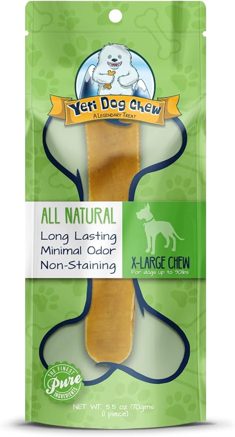 Yeti Dog Chew - Yak Cheese Himalayan - Healthy Long Lasting - Yak Chews for Large, Medium and Small Dogs - Yak Bones for Dogs - Natural Yak Cheese - XL, 5.5 oz