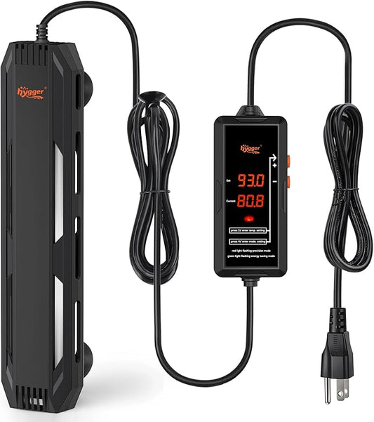 hygger Aquarium Heater, 300W/500W/800W/1000W Submersible Fish Tank Heater with Temperature Controller, Over-Temperature Off-Water Protection Alarm for Saltwater Freshwater (800W, 80-200 Gallon)