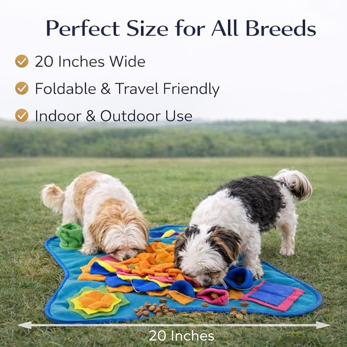 Dog Snuffle Mat - Slow Feeder for Dogs, Interactive Feeding Mat for Mental Stimulation & Anxiety Relief, Non-Slip Washable Pet Enrichment Toy for Small & Large Dogs