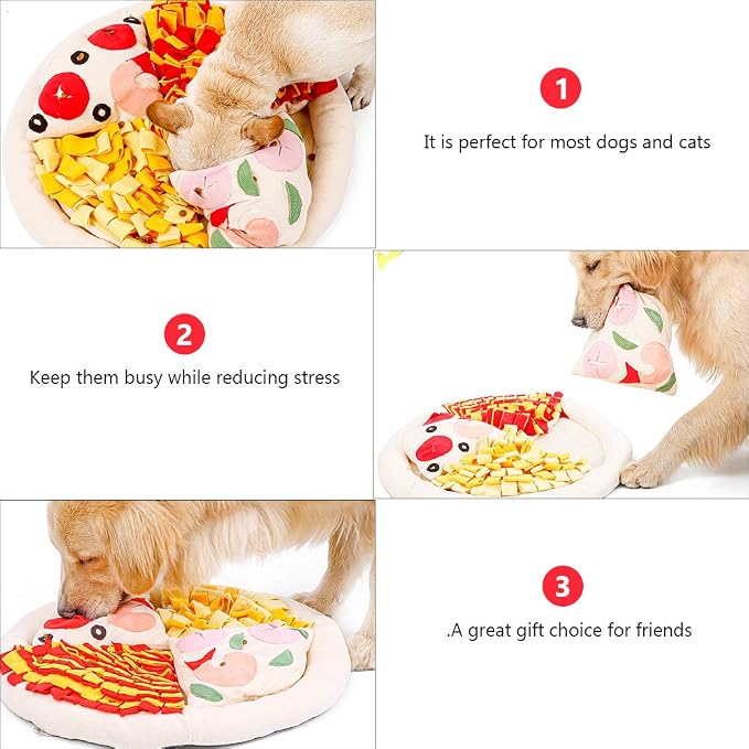 Baluue Pet Sniffing Pad 17" Polar Fleece Snuffle Mat – Slow Feeder & Mental Stimulation for Dogs & Cats – Interactive Foraging Toy for Indoor Play, Gift