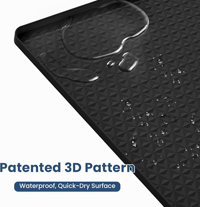 Large Washing Machine Mat 54" x 27.5" Silicone Under Washer Dryer Pan Raised Edge Non-Slip Waterproof Drip Tray for Laundry Room Garage Dog Crate Cat Litter Box Flowerpot (Black)