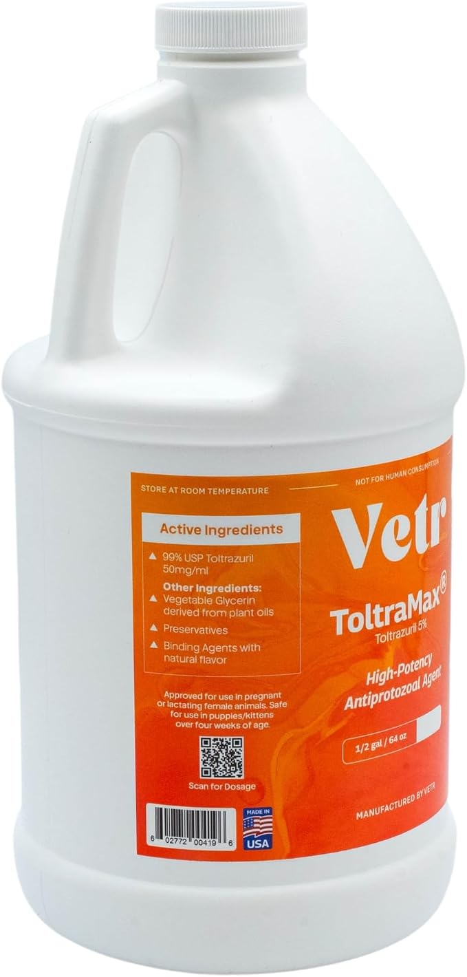 Toltrazuril 5.0% for Horses, Dogs, Cats, 1/2 Gallon, For Non-food chain animals, Chicken