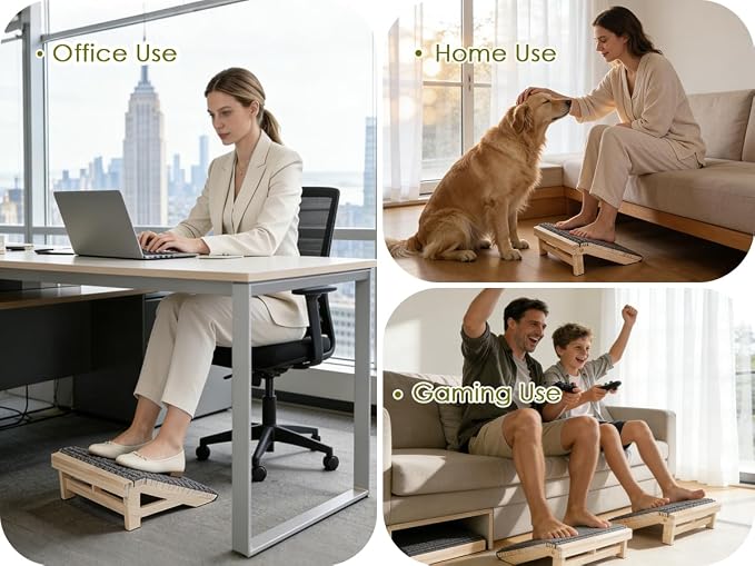 3-in-1 Dog Ramp for Stairs, Foldable Dog Stairs for Senior Dogs | 4.2"H, 3 Pack, Dog Steps & Calf Stretcher & Footrest, Gentle on Hips & Joints for Medium Dogs, Anti-Slip & Portable