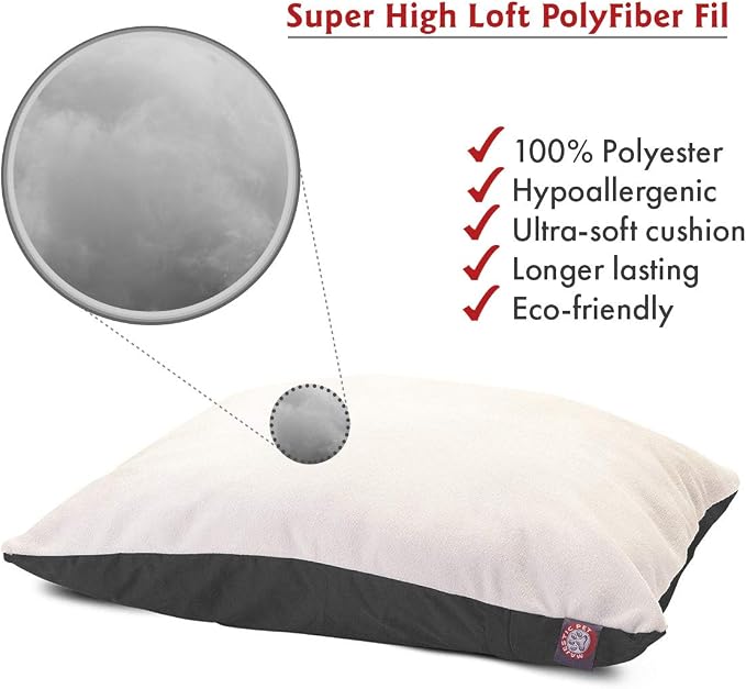 Majestic Pet Rectangle X-Large Dog Bed Washable – Removable Slipcover Pet Bed – Dog Crate Bed Super Value Pillow Dog Bed – Dog Kennel Bed for Sleeping - Dog Bed X-Large Breed 42 x 60 Inch – Gray