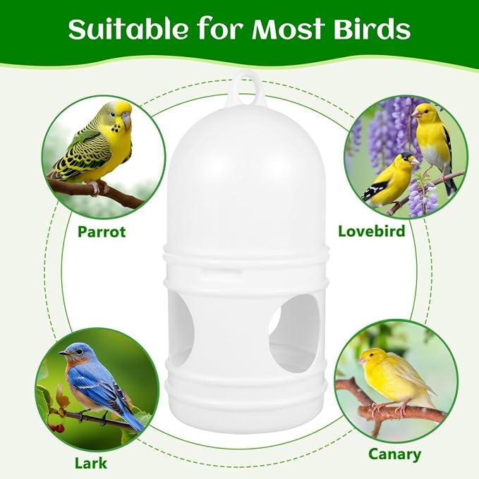 Pigeon Water Dispenser 2-Pack 9.44X4.72X4.72 Inch Birds Water Feeder Cup Clean Safe Pet Bird Waterer for Cage Feeding