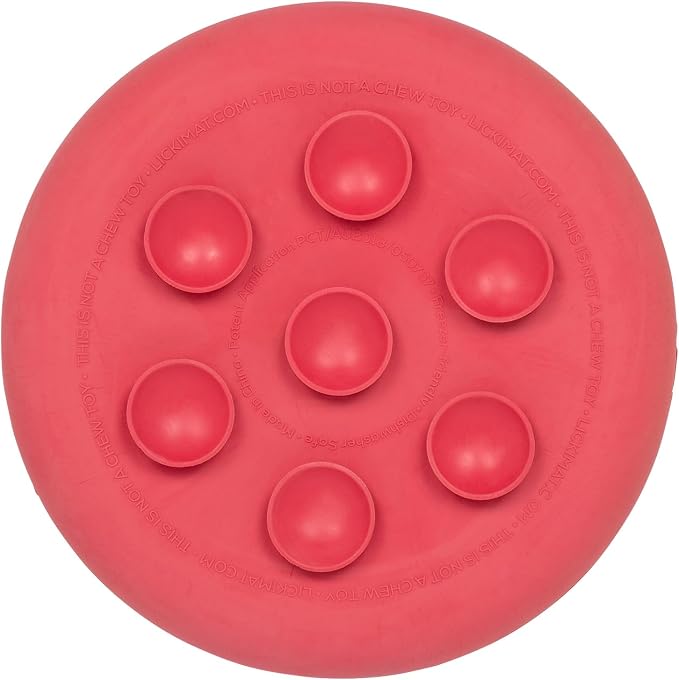 New LickiMat UFO Pink - Bathing, Shower & Grooming Distractor, Natural Rubber Large Licking Nubs, Unique Dribble Catcher Design, Slow Feeder Dog Bowl