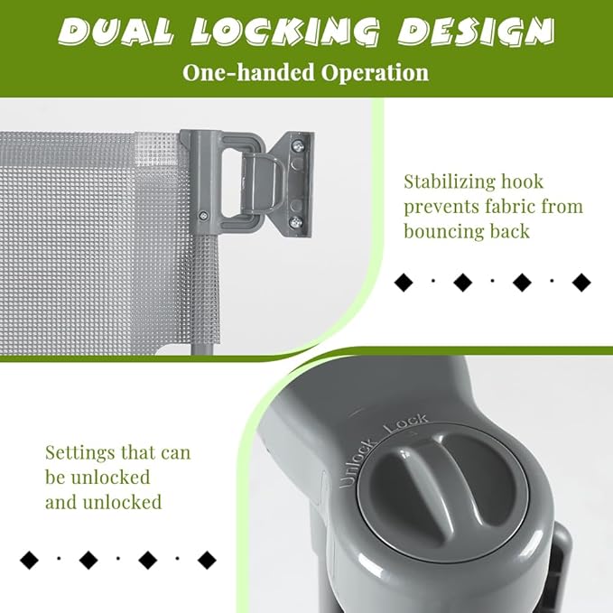 47" Extra Tall Retractable Baby Gates, Extends to 59" Wide, ExtraTall Retractable Safety Gate with Reinforced Strips, Retractable Tall Dog Gates for Doorways Mesh Baby Pet Gates Indoor, Grey