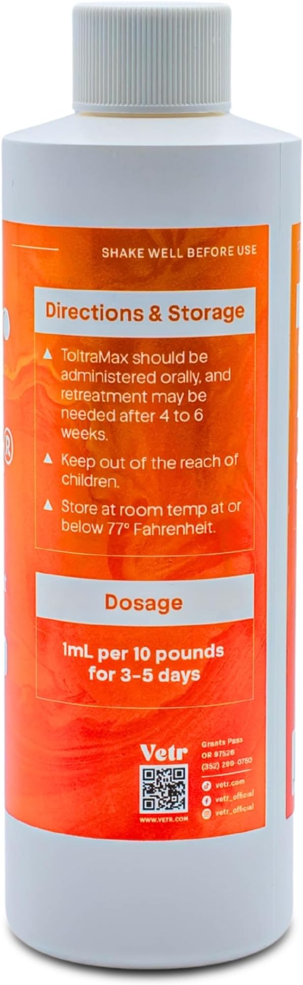 Toltrazuril 10.0% for Horses, Dogs, Cats, 240mL/8 Ounce, for Non-Food Chain Animals, Alfalfa