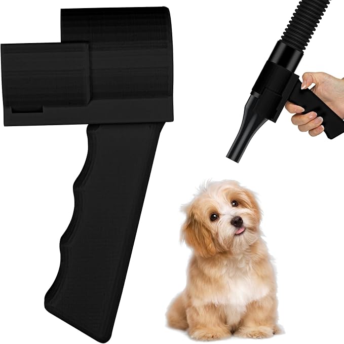 Grip Dryer Handle for Dogs V3, Lightweight Holder for High Velocity Dog, Enhanced Comfort & Control for Pet Grooming Dryers(Black)