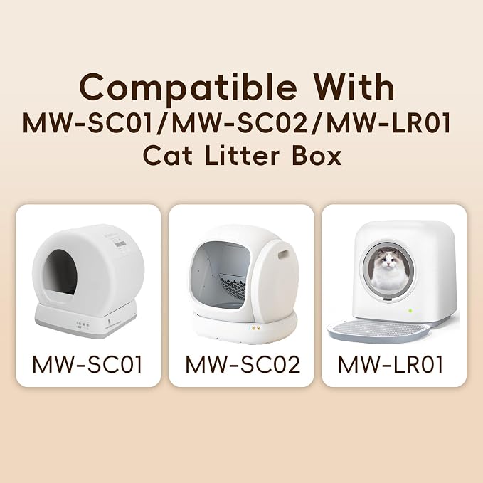 150 Counts Cat Litter Liners Bag Compatible with MW-SC01/MW-SC02/MW-LR01 Automatic Self Cleaning Cat Litter Box, 18" x 12.6"Heavy Duty Replacement Trash Bags with Drawstring, Waste Bags
