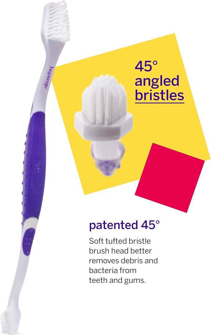 petsmile Professional Pet Teeth Brushing Kit for Cats & Dogs - VOHC Accepted Toothpaste & Patented Toothbrush - Proven to Control Plaque & Tartar Calprox Formula (London Broil, 4.2 Oz)
