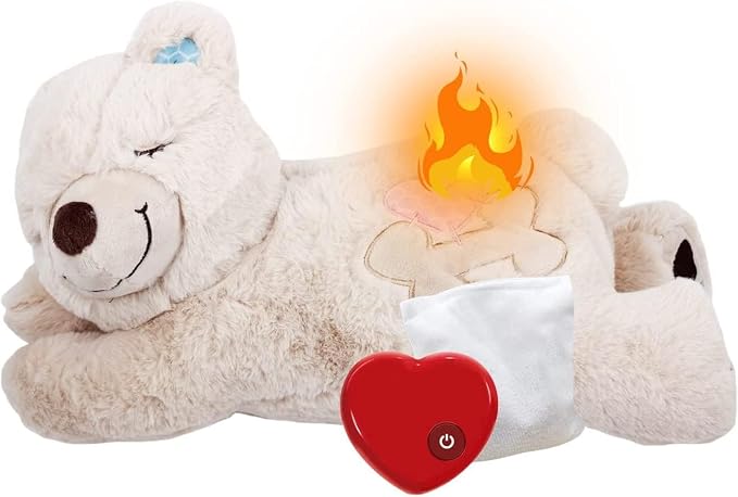 ALL FOR PAWS Puppy Soothing Heartbeat Bear Comfort Dog Sleep Aid Plush Toy for Crate Training