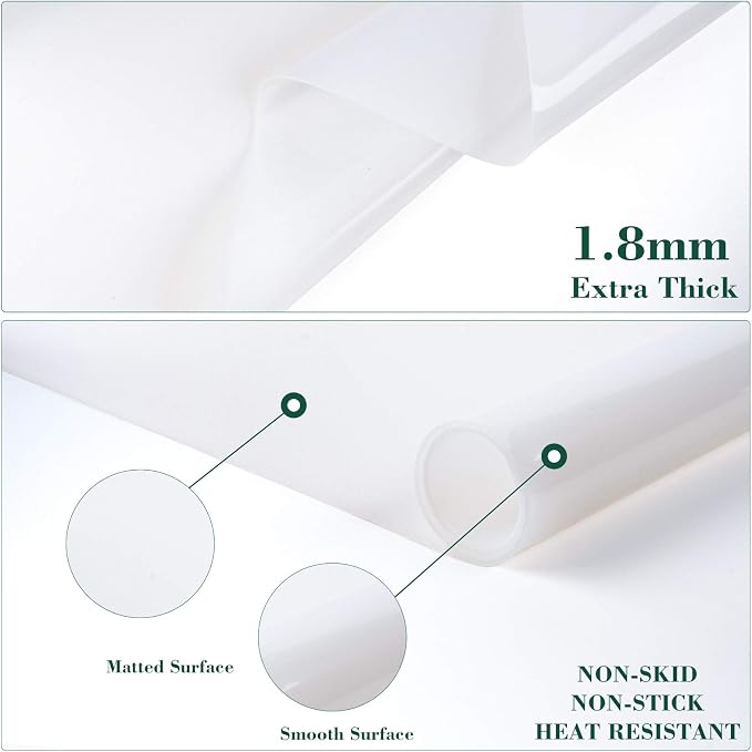 Gartful Extra Large Transparent Silicone Mat, 1.8mm Thick Heat Resistant Countertop Protector, 31.5 x 23.6 inches Silicone Sheet for Crafts Resin Jewelry Casting Mat Pad, Nonstick Table Placemat