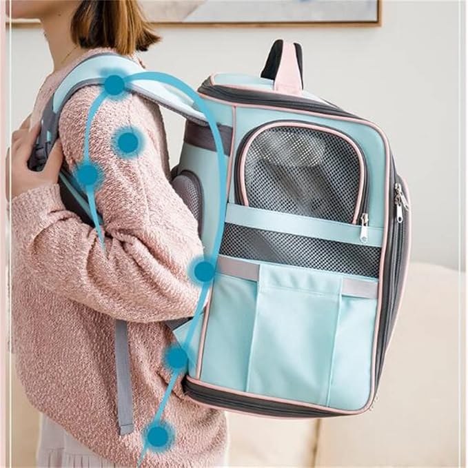 OLOTU Pet Backpack Large Capacity Cat Carrier, Expandable Foldable Cat Backpack, Breathable Pet Backpack Carrier for Cats Dogs and Small Animals Spacious