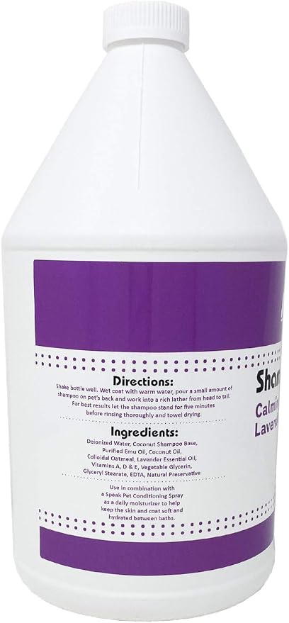 Speak Pet Products Natural Dog Shampoo, Calming Lavender, 1 Gallon