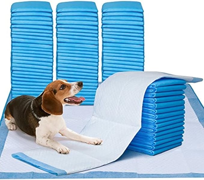 150ct XL 23x36 Poochie Q Quilted Pads Professional Grade Puppy Pads Maximum Absorbency with Polymer SAP Gel and Baking Soda Infused Control Odor-Long Use-Disposable Puppy Pads