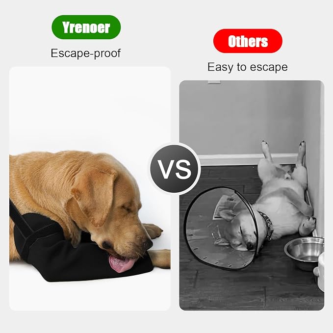 Front Leg Dog Recovery Sleeves - Cone Collar Alternative, Waterproof Abrasion-Resistant Washable 2.5mm Thick, Prevents Licking, Keeps Wounds Dry, 24-Hour Wear (Black, S)