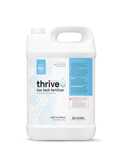 Thrive C Liquid Aquarium Plant Fertilizer – All in One Plant Food – 4000ml – Specialized Fertilizer for Low Tech Tanks – Comprehensive nutrients – Aquarium Nutrition