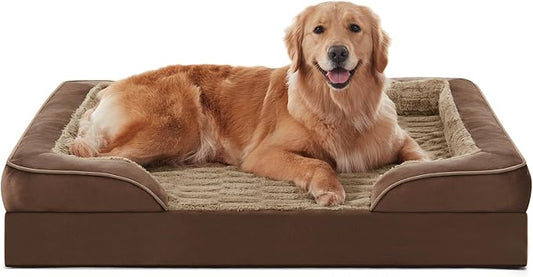 FURTIME Orthopedic Large Dog Bed, XL Waterproof Dog Beds, 42x35x6.5 Supportive Foam Pet Couch Bed with Removable Washable Cover and Nonskid Bottom