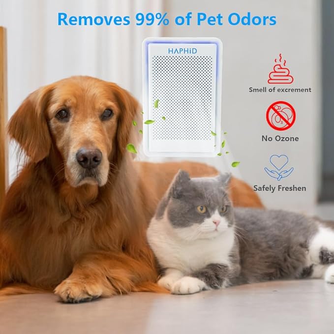 Cat Litter Deodorizer 99%, Pet Odor Eliminator for Strong Odor with Catalyst Filter, Air Purifier Plug In Air Freshener for Home & Pets Litter Box Room Wardrobe Toilet Shoe Cabinet (1-Pack）