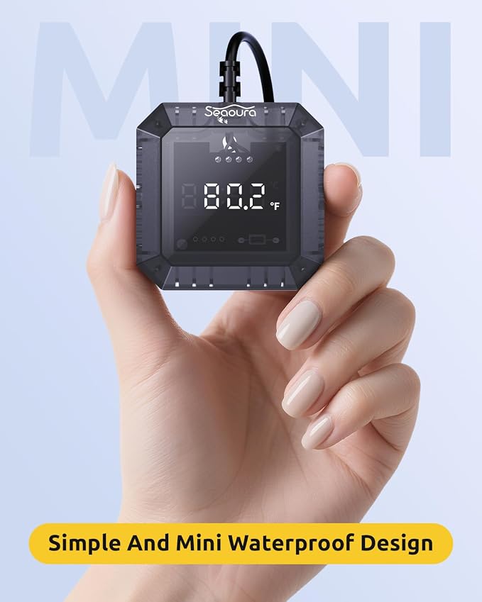 SEAOURA 2-in-1 Aquarium Magnetic Cleaner Thermometer & Aquarium Thermometer Submersible