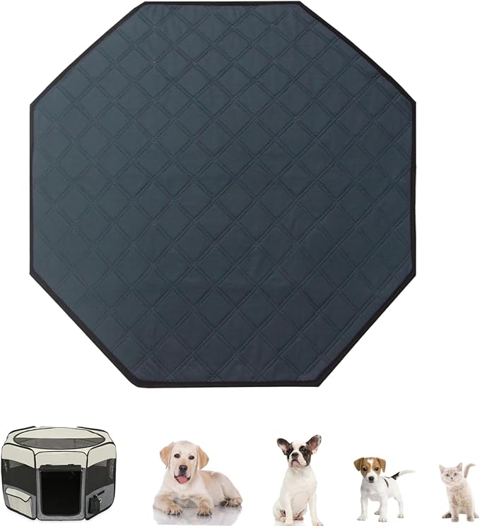 Dog Playpen Mat, Washable Pee Pad for Octagon Puppy Whelping Pading Leakproof Potty Training Pad Liner for Crate Kennel Indoor