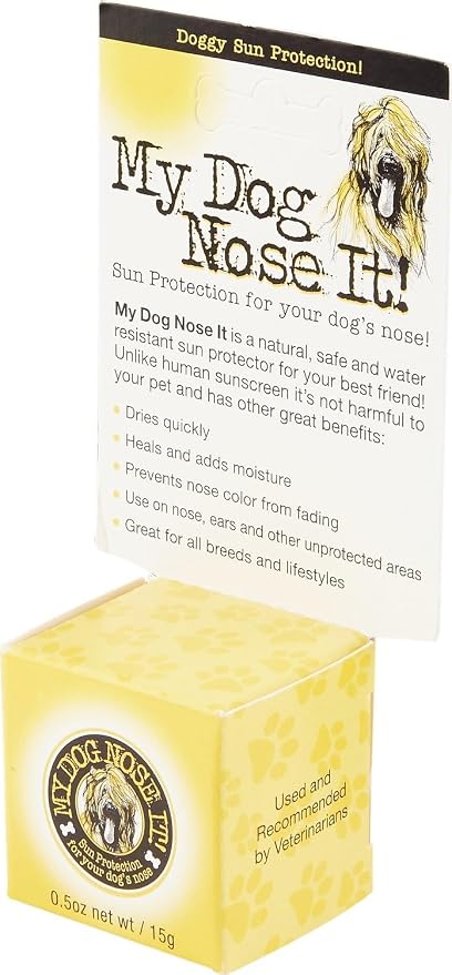 Moisturizing Sun Protection Balm for Dogs Noses - Protect Your Dog from Harmful UVA/UVB Rays .5 Ounce