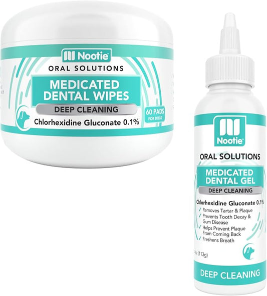 Nootie Dental Gel and 60 Count Dental Wipe Bundle