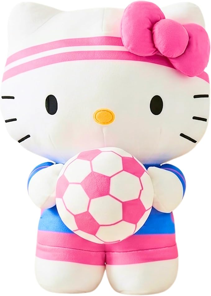 Hello Kitty Kids Bedding Super Soft Cozy Cuddle Pillow Buddy with Soccer Ball, 2026 World Tournament, (Officially Licensed Product) By Franco