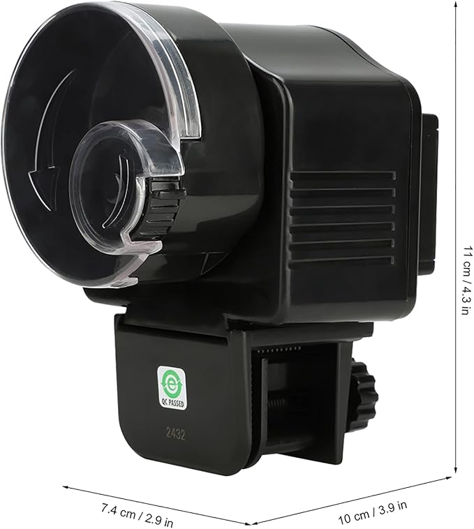 Plplaaoo Automatic Fish Feeder for Aquarium | Battery Operated Automatic Fish Feeder with Adjustable Portion Control | Auto Vacation Timer Fishs Feeders for Flake,Pellet & Strip(Not Include Batterie)
