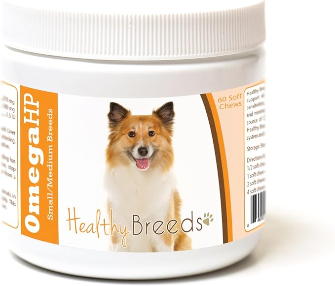 Healthy Breeds Icelandic Sheepdog Omega HP Fatty Acid Skin and Coat Support Soft Chews 60 Count