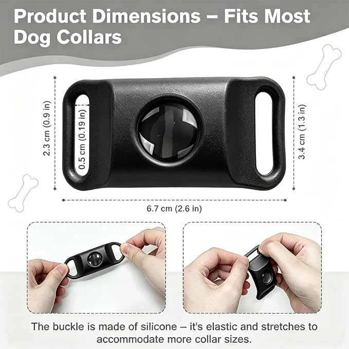 Natural Flea and Tick Prevention Pendant for Dogs Flea and Tick Collar, Waterproof Flea and Tick Repellent Dog Tag Safe for All Breeds & Sizes with 2 Silicone Buckles & 4 Refills, COLLAR NOT INCLUDED