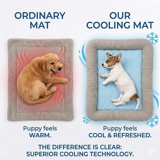 Dog Cooling Mat for Summer, Self Cooling Ice Silk Pet Bed Mat for Crate, Sofa & Car Seats, Breathable Washable Pressure Activated Cool Pad for Small, Medium, Large Dogs and Cats (Pink Mat, Large)
